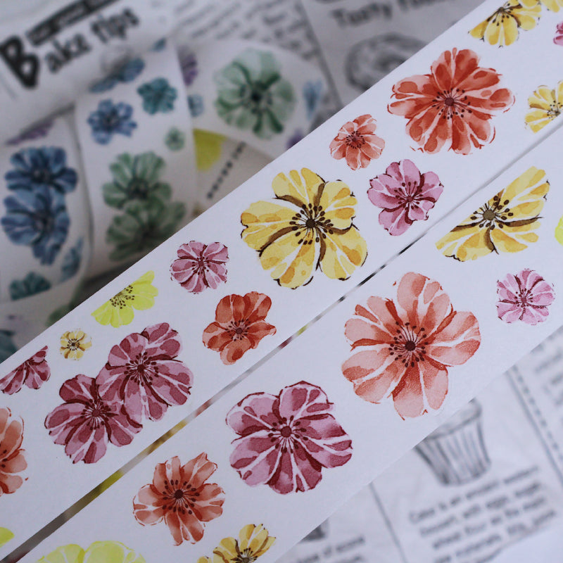 Flower bloom Die-Cutting Washi Tape - Whole Roll 3.5cm×4m
