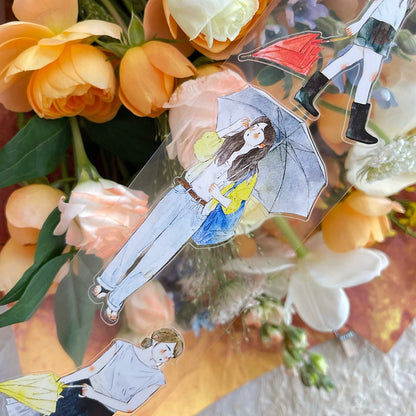Whole Roll 6cm*10m It's raining Die Cutting Washi/PET/Fog PET Tape featuring rain designs for journaling, scrapbooking and collage