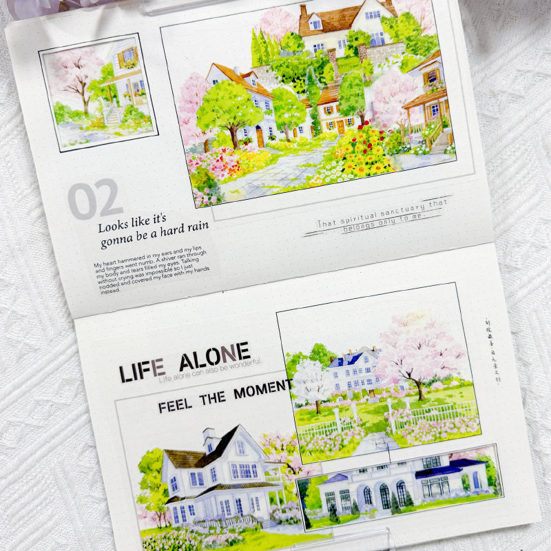 7.5cm*125cm Spring Secret Garden Die Cutting Washi/PET Tape featuring garden, spring, and secret designs for journaling, scrapbooking and collage