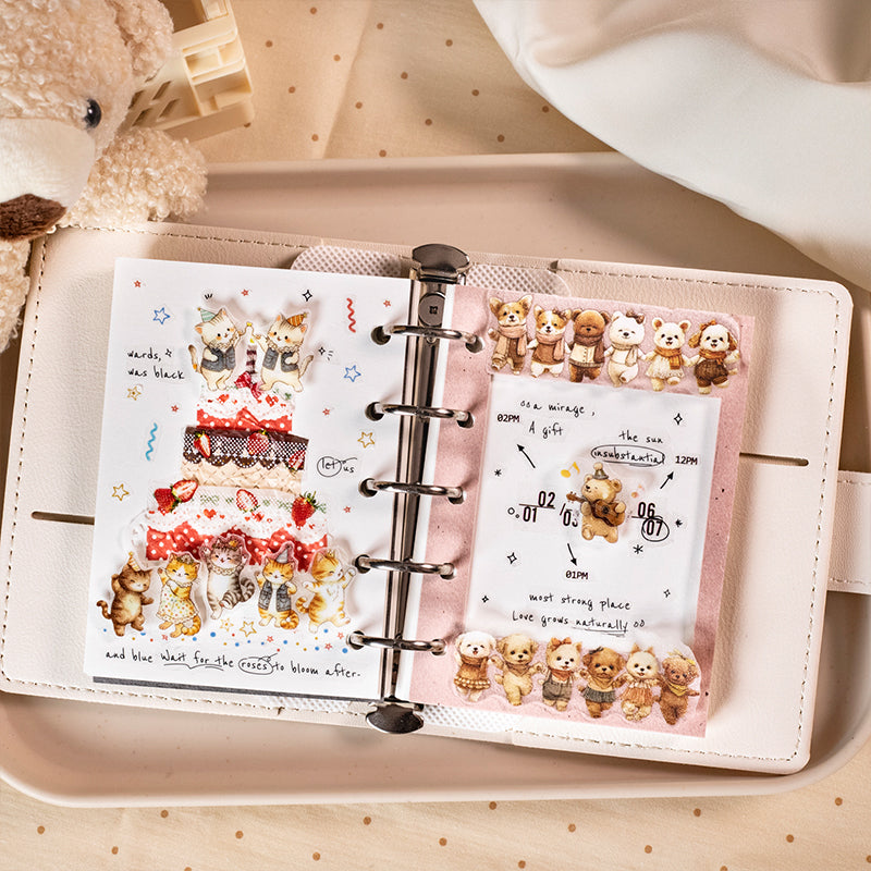 Little Hand in Big Hand Series Die Cutting Flash Sand PET Tape for journaling, scrapbooking and collage