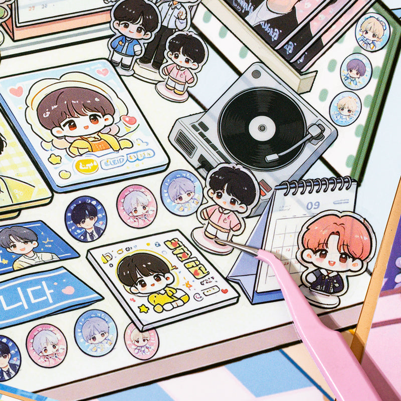 Corner Of Desk Series 3D Sticker Book featuring book designs for journaling, scrapbooking and collage