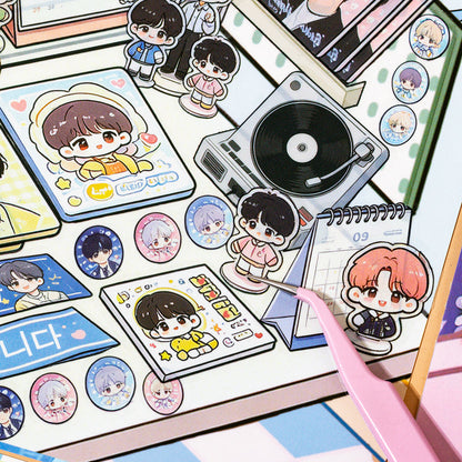 Corner Of Desk Series 3D Sticker Book featuring book designs for journaling, scrapbooking and collage
