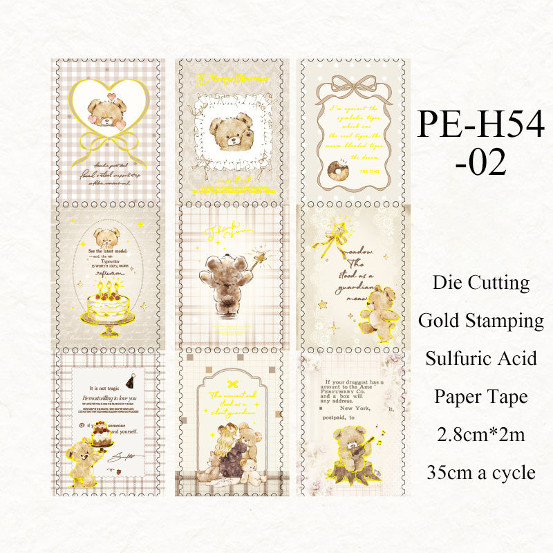 Fairy Tale Town Series Die Cutting Gold Stamping Sulfuric Acid Paper Tape