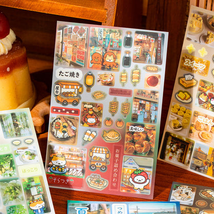 Cute Food Story Series Sticker Book featuring book designs for journaling, scrapbooking and collage