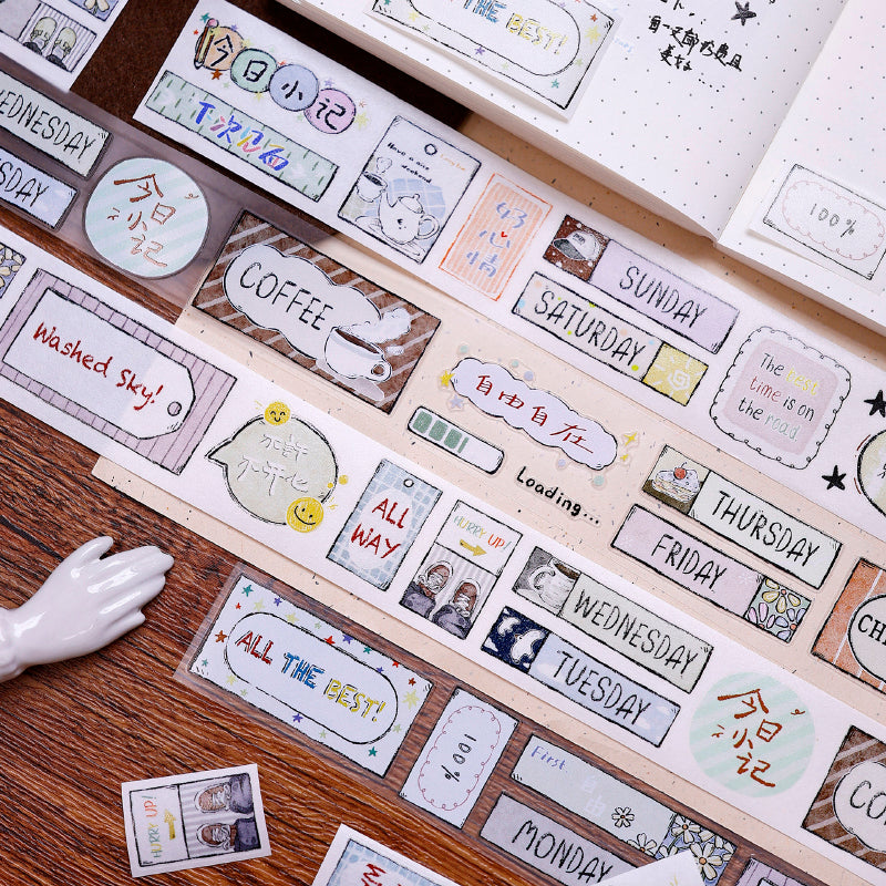 3cm*75cm Many Marks Die Cutting Washi/Fog PET Tape