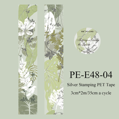 Remain Silent Series Silver Stamping PET Tape