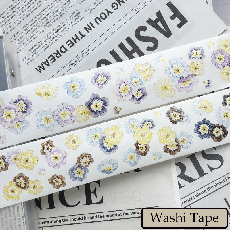 Whole Roll 5cm*5m Fairy Primrose Die Cutting Washi/PET/Flash Sand Synthetic Paper Tape