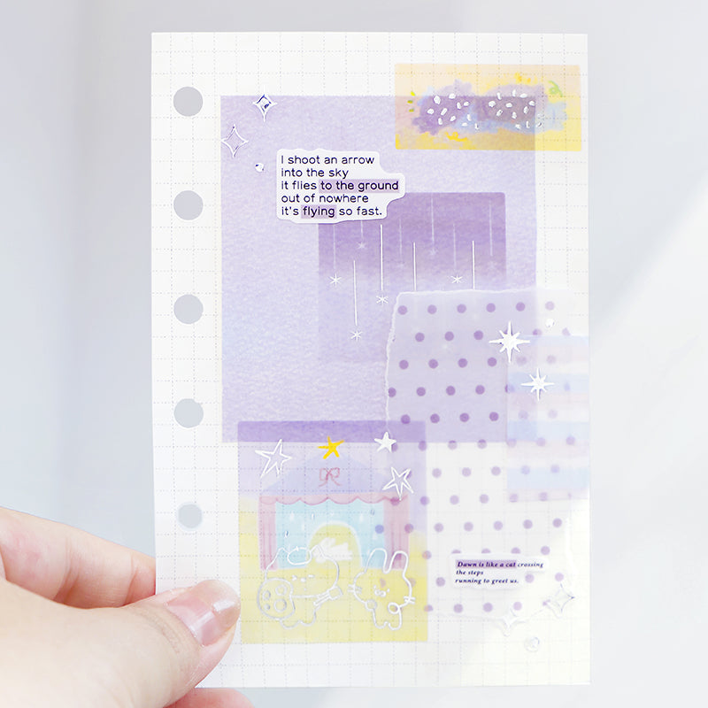 Milk Mist Wandering Series Die Cutting Silver Stamping Sulfuric Paper Tape