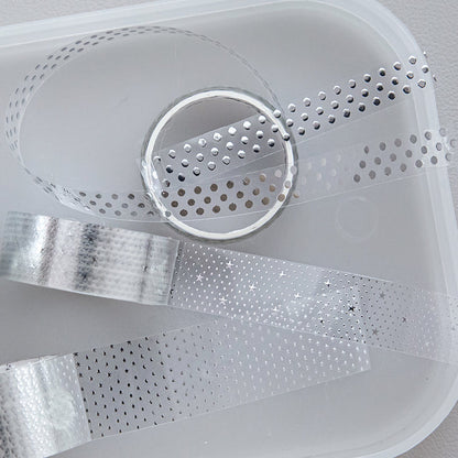 Silver Special Issue Series Silver Stamping PET Tape Set featuring silver designs for journaling, scrapbooking and collage