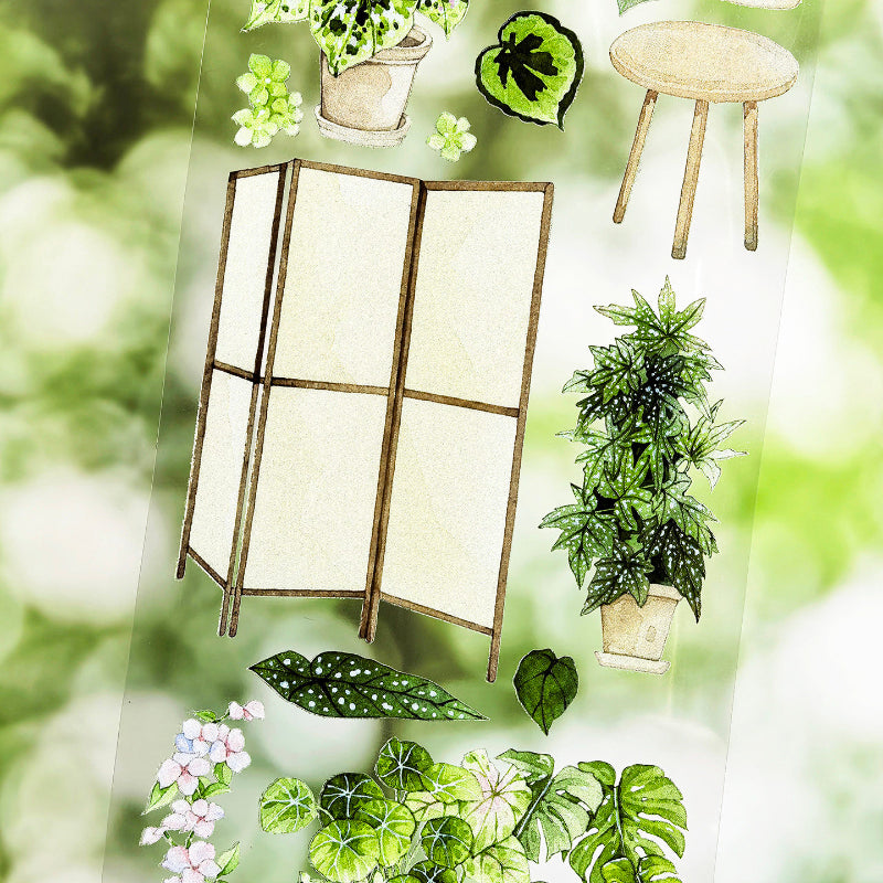 6.5cm*100cm Corner Forest Die Cutting Shell Light PET Tape featuring forest, and light designs for journaling, scrapbooking and collage