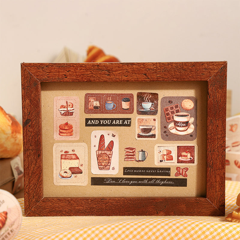 Warm Tea Gentle Prelude Series Die Cutting Kraft Paper Tape featuring tea designs for journaling, scrapbooking and collage