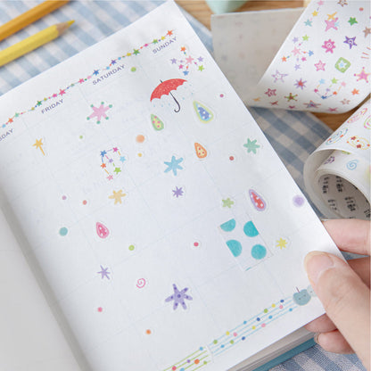 Colorful Mood Series Die Cutting Washi Tape featuring color designs for journaling, scrapbooking and collage