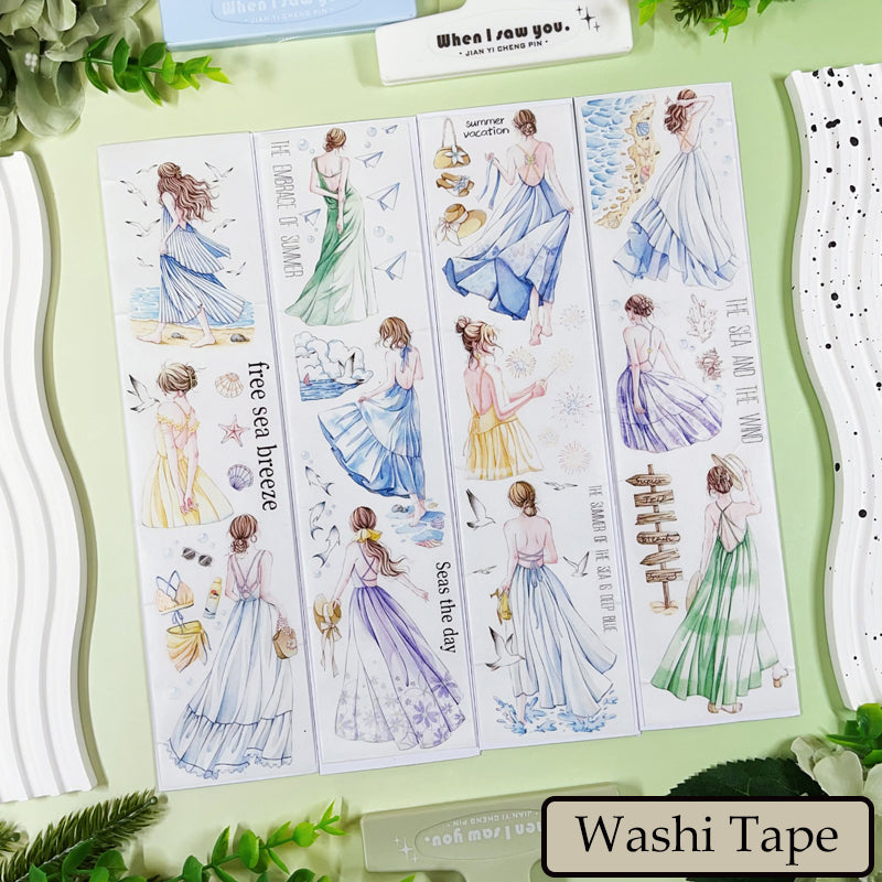 6cm*100cm Summer Breeze Washi/Shell Light PET Tape