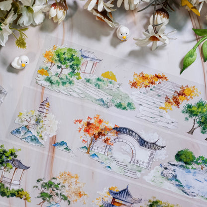 Whole Roll 5.5cm*5m Spring is in full bloom PET Tape featuring spring designs for journaling, scrapbooking and collage