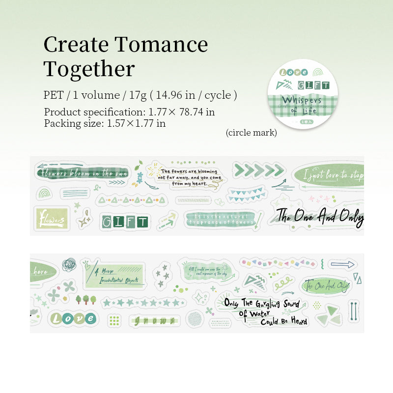 Whispers of life series Die Cutting PET Tape