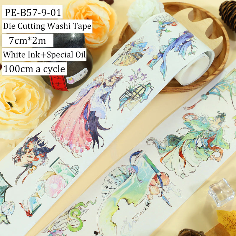 The Strange Tales Die Cutting Washi/Shell Silver PET Tape