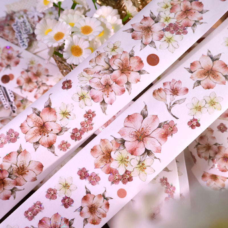 Pink Mist Flower Die-Cutting Washi Tape - Sample 100cm