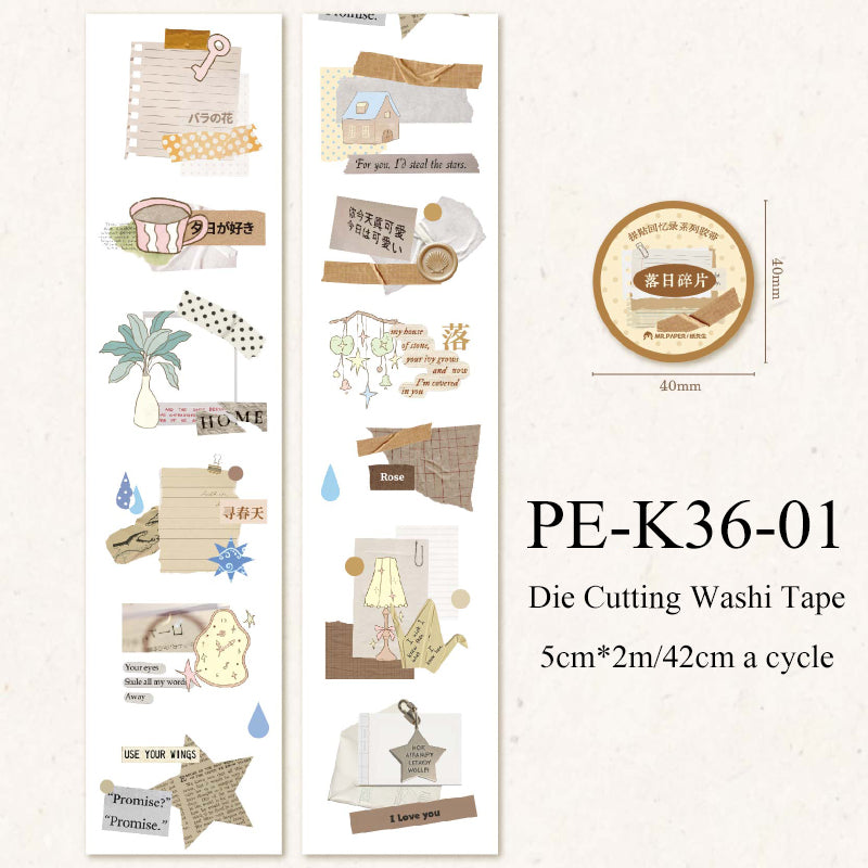 Collage Memoirs Series Die Cutting Washi Tape