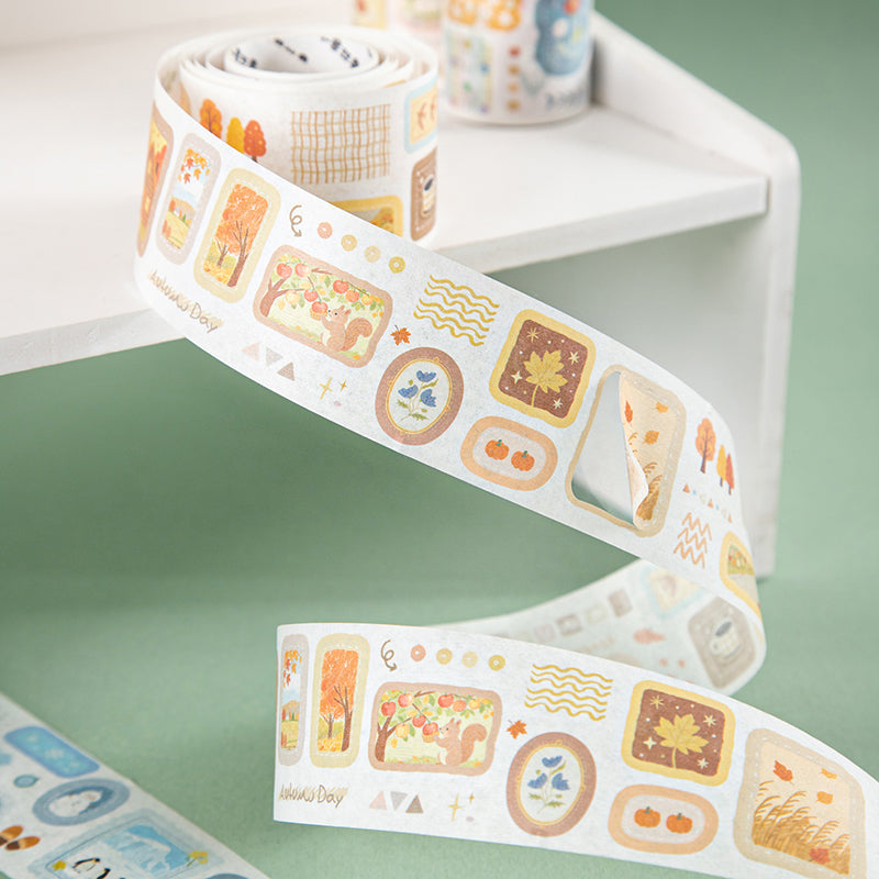 Flower Island Melodies Series Die Cutting Washi Tape featuring flower, and island designs for journaling, scrapbooking and collage