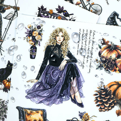 The Witch's Manor Sticker Book featuring book designs for journaling, scrapbooking and collage