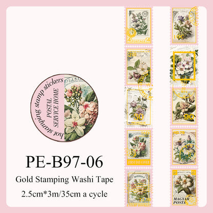 Postal Home Series Gold Stamping Washi Tape