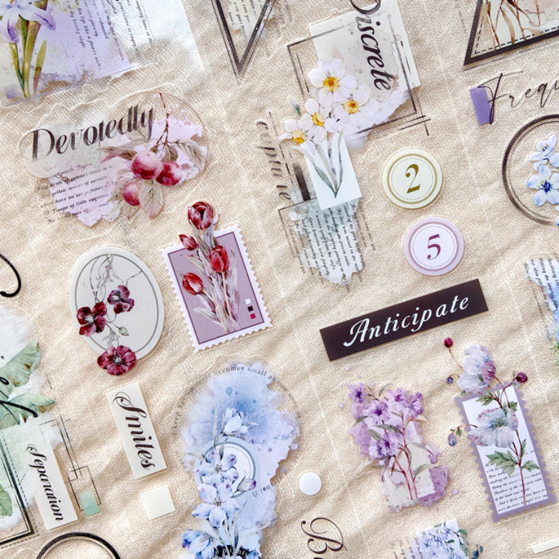 Whole Roll 6.5cm*5m Memoirs of Old Dreams Die Cutting Washi/Fog PET Tape featuring dream, and old designs for journaling, scrapbooking and collage