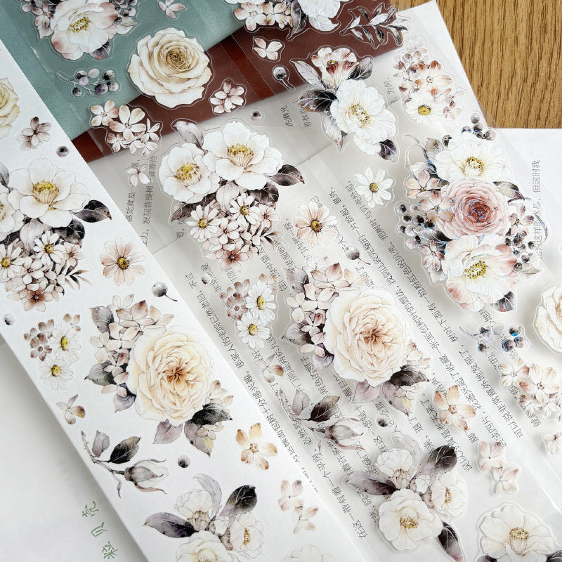 Ink Fragrance Flower Die-Cutting Washi Tape - Sample 100cm