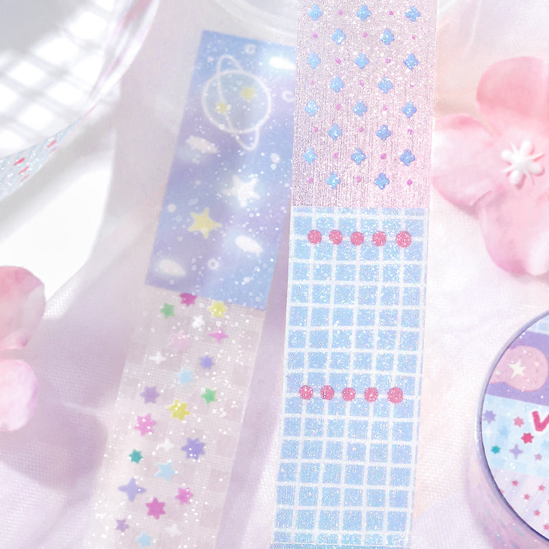 Light Salt Color Poetry Series Flash PET Tape featuring light, and color designs for journaling, scrapbooking and collage