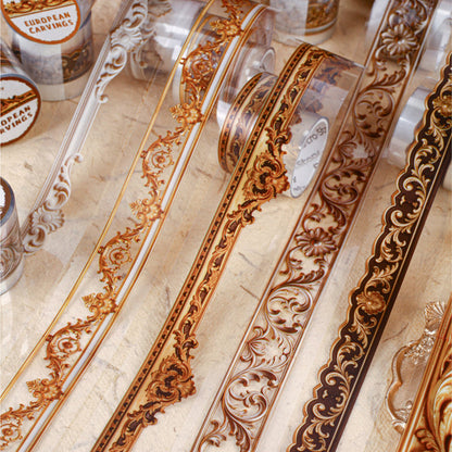 European Style Embroidery Series PET Tape featuring european designs for journaling, scrapbooking and collage
