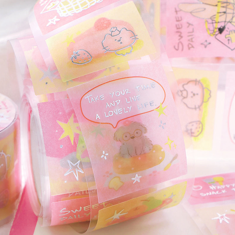 Milk Mist Wandering Series Die Cutting Silver Stamping Sulfuric Paper Tape