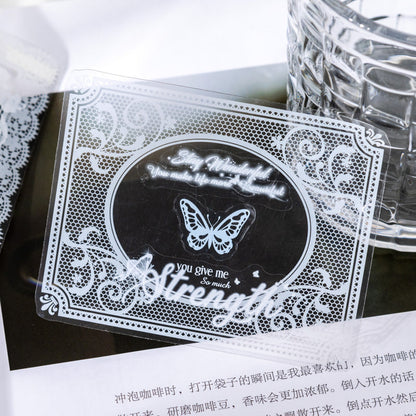 Illuminating Star Words Series Die Cutting PET Tape featuring star designs for journaling, scrapbooking and collage