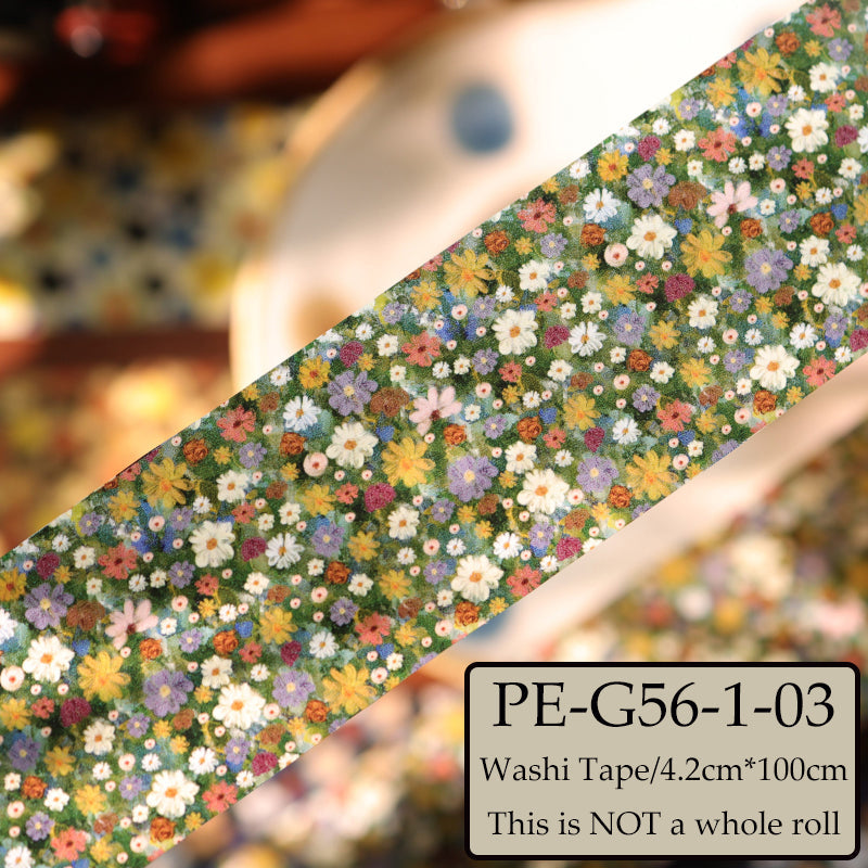 4.2cm*100cm Retro Floral Print Washi Tape