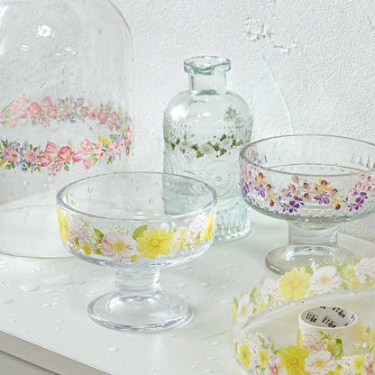Floral Spread Series PET Tape featuring floral designs for journaling, scrapbooking and collage