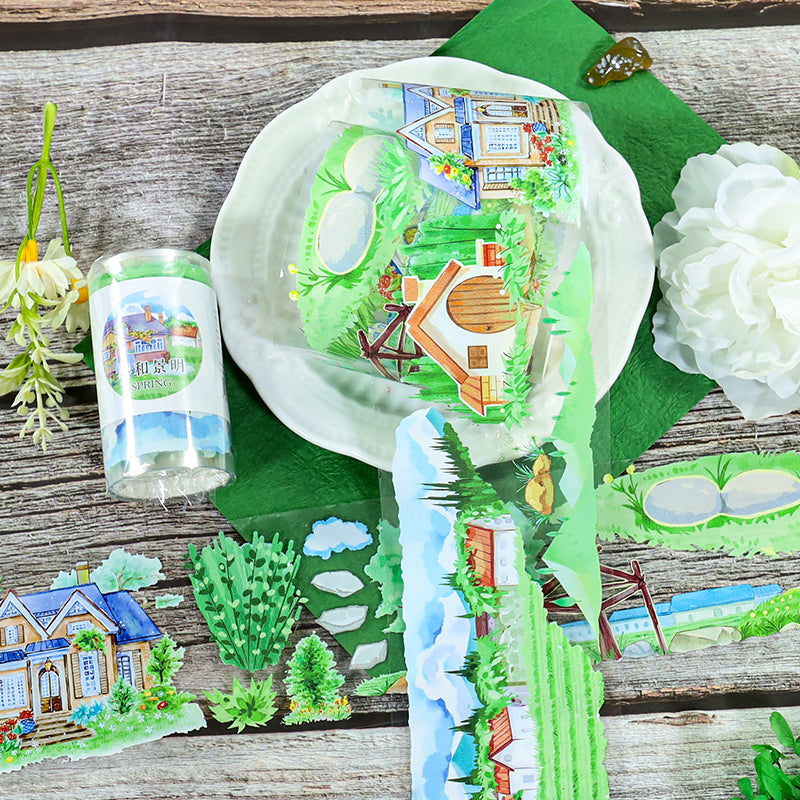 Spring is in full bloom PET Tape featuring spring designs for journaling, scrapbooking and collage
