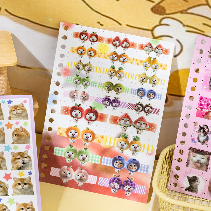 Meow Words Series Sticker Book featuring book designs for journaling, scrapbooking and collage