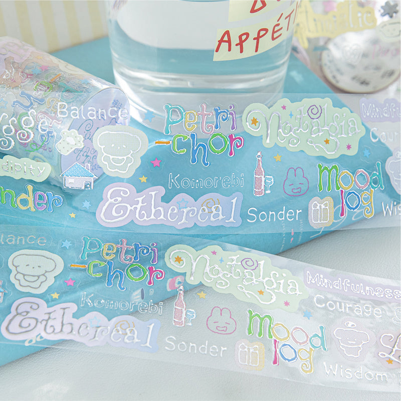 Rolling Characters Series Die Cutting Silver Stamping PET Tape
