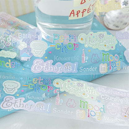 Rolling Characters Series Die Cutting Silver Stamping PET Tape
