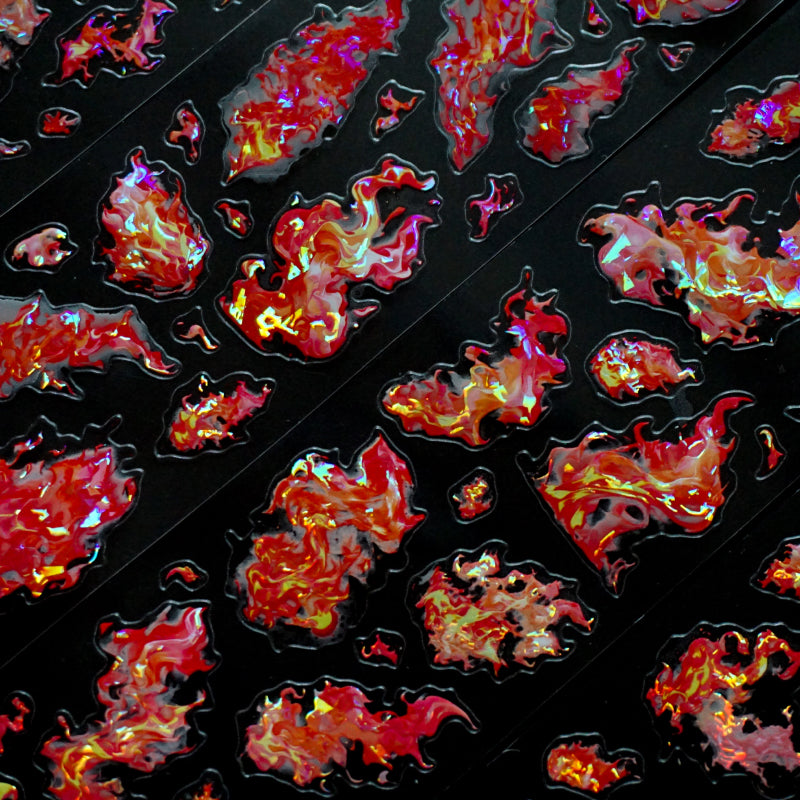 6cm*100cm Shimmering Flames Die Cutting Shell Light PET Tape
