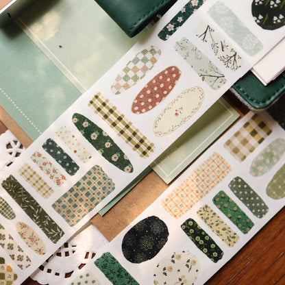 5cm*100cm Printed Floral Patchwork Die Cutting Washi/Fog PET Tape featuring floral designs for journaling, scrapbooking and collage