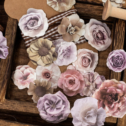 Flower Cutting Old Treasures Series Sticker featuring old, and flower designs for journaling, scrapbooking and collage