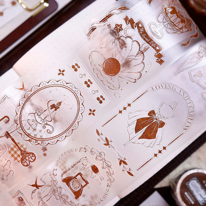 5cm*100cm Caramel Collection Die Cutting Washi/Fog PET Tape for journaling, scrapbooking and collage