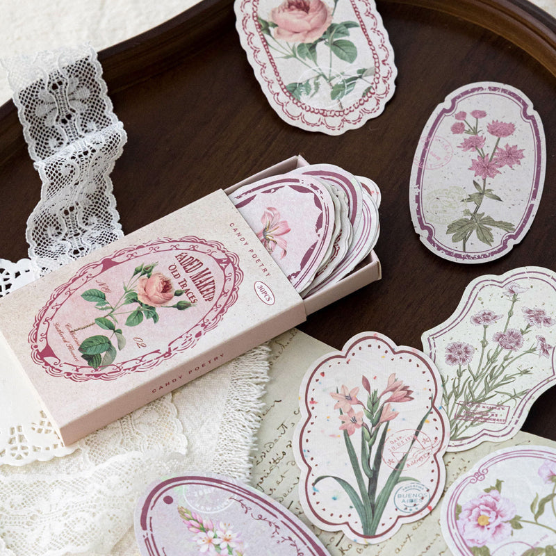 Flower Picking Collection Series Sticker featuring flower designs for journaling, scrapbooking and collage
