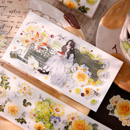 Whole Roll 6cm*5m Grape Vine Die Cutting Washi/PET/Shell Light Washi/PET Tape