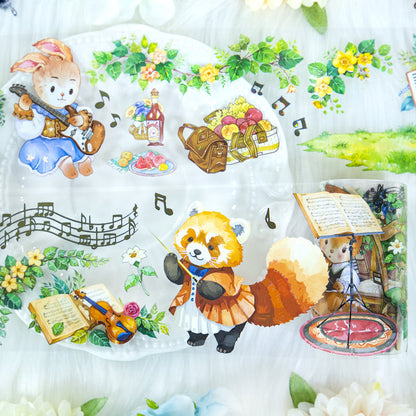 Forest Melodies Shell Light PET Tape featuring forest, and light designs for journaling, scrapbooking and collage