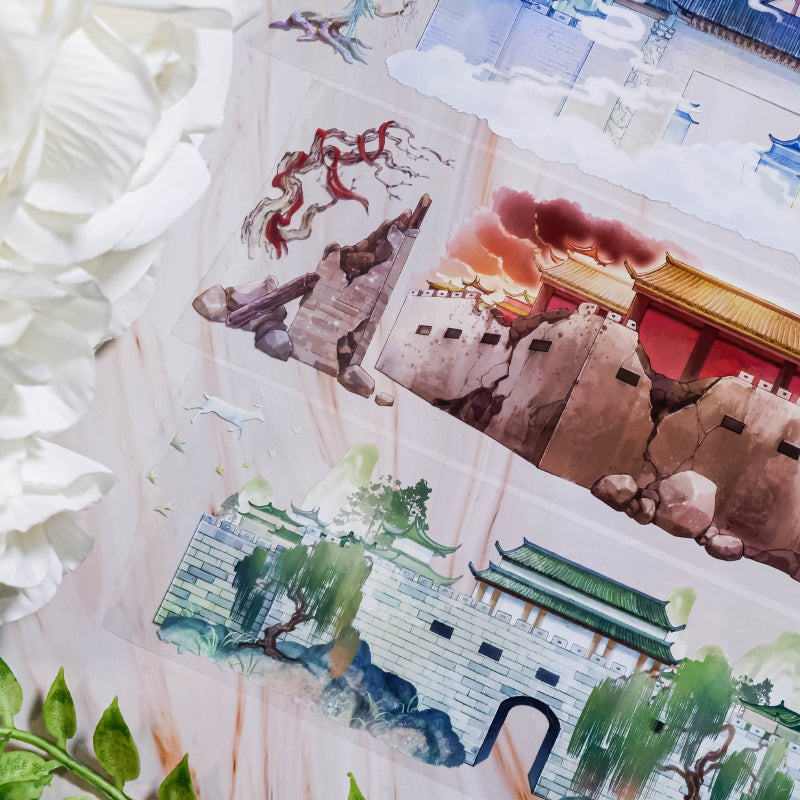 Whole Roll 7.5cm*5m JiGuang City PET Tape for journaling, scrapbooking and collage