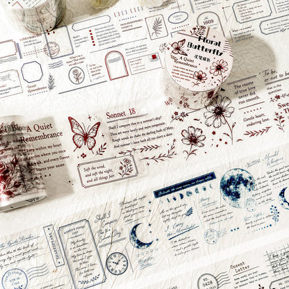 Ink Stains Letter Series PET Tape featuring letter designs for journaling, scrapbooking and collage