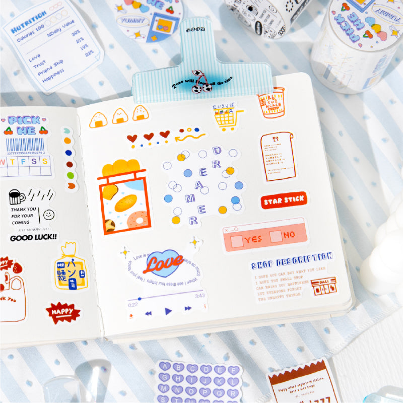 Half sugar market series Die Cutting Self-adhesive Tape for journaling, scrapbooking and collage