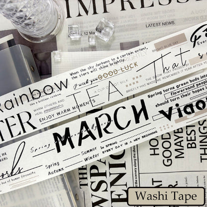 Whole Roll 5.5cm*5m Four Seasons Singing Die Cutting Washi/PET Tape