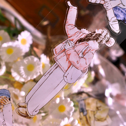5.5cm*100cm Winter Love Song Die Cutting Washi/PET Tape for journaling, scrapbooking and collage