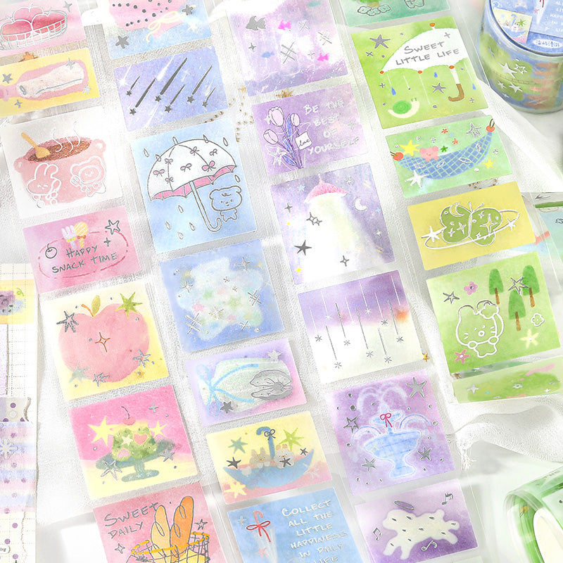 Milk Mist Wandering Series Die Cutting Silver Stamping Sulfuric Paper Tape